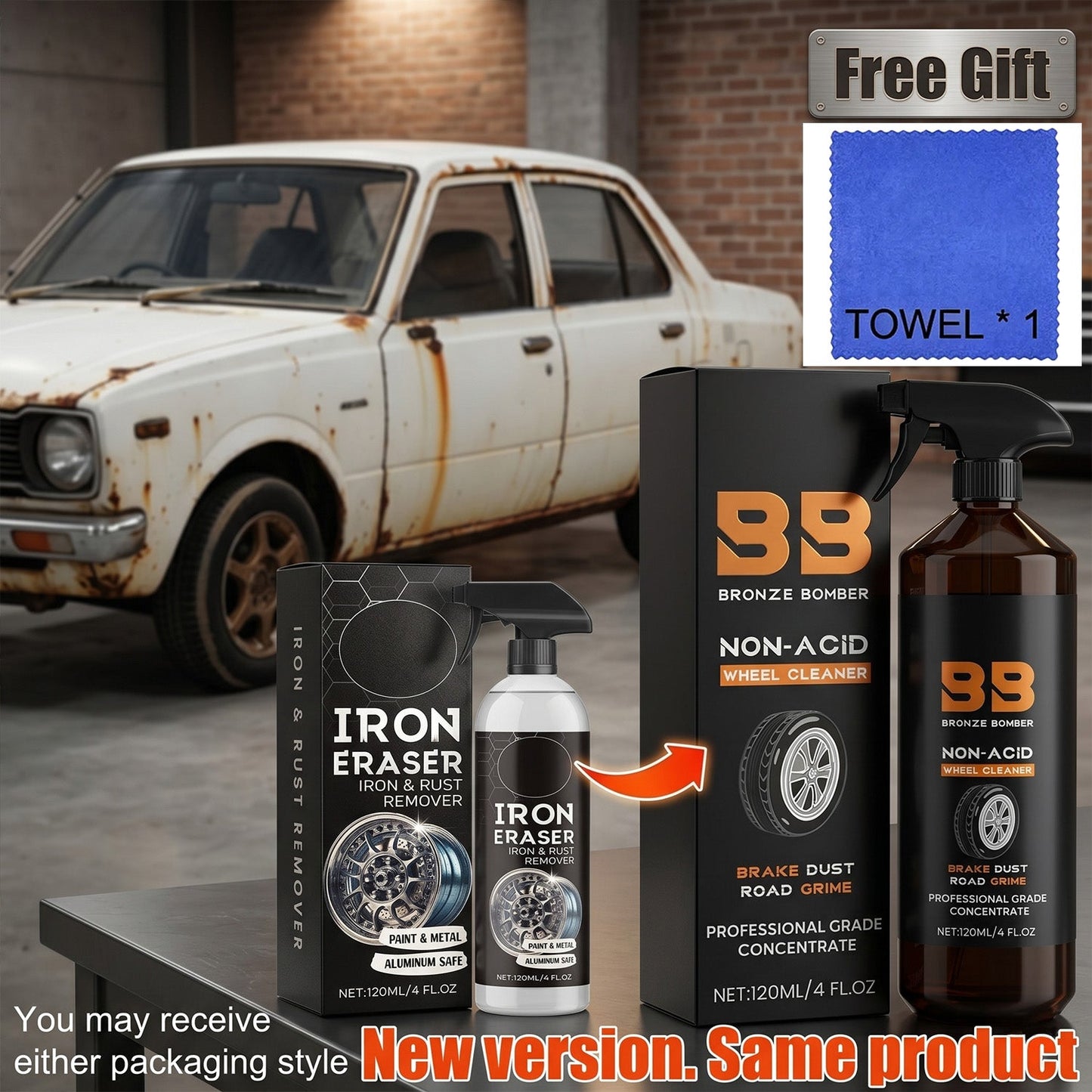 Automotive Rust Remover Spray 120ML Metal Cleaner for Cars