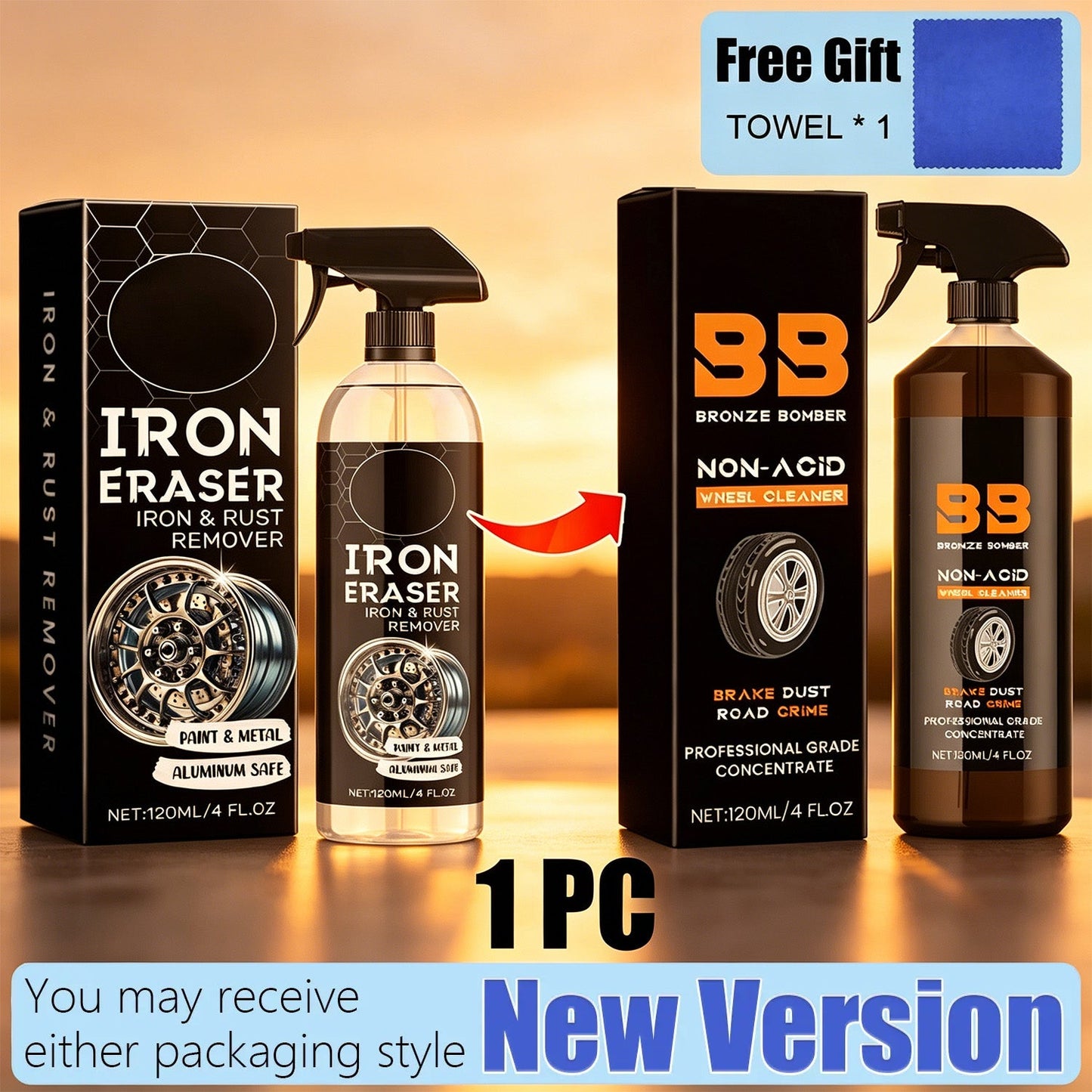 Automotive Rust Remover Spray 120ML Metal Cleaner for Cars